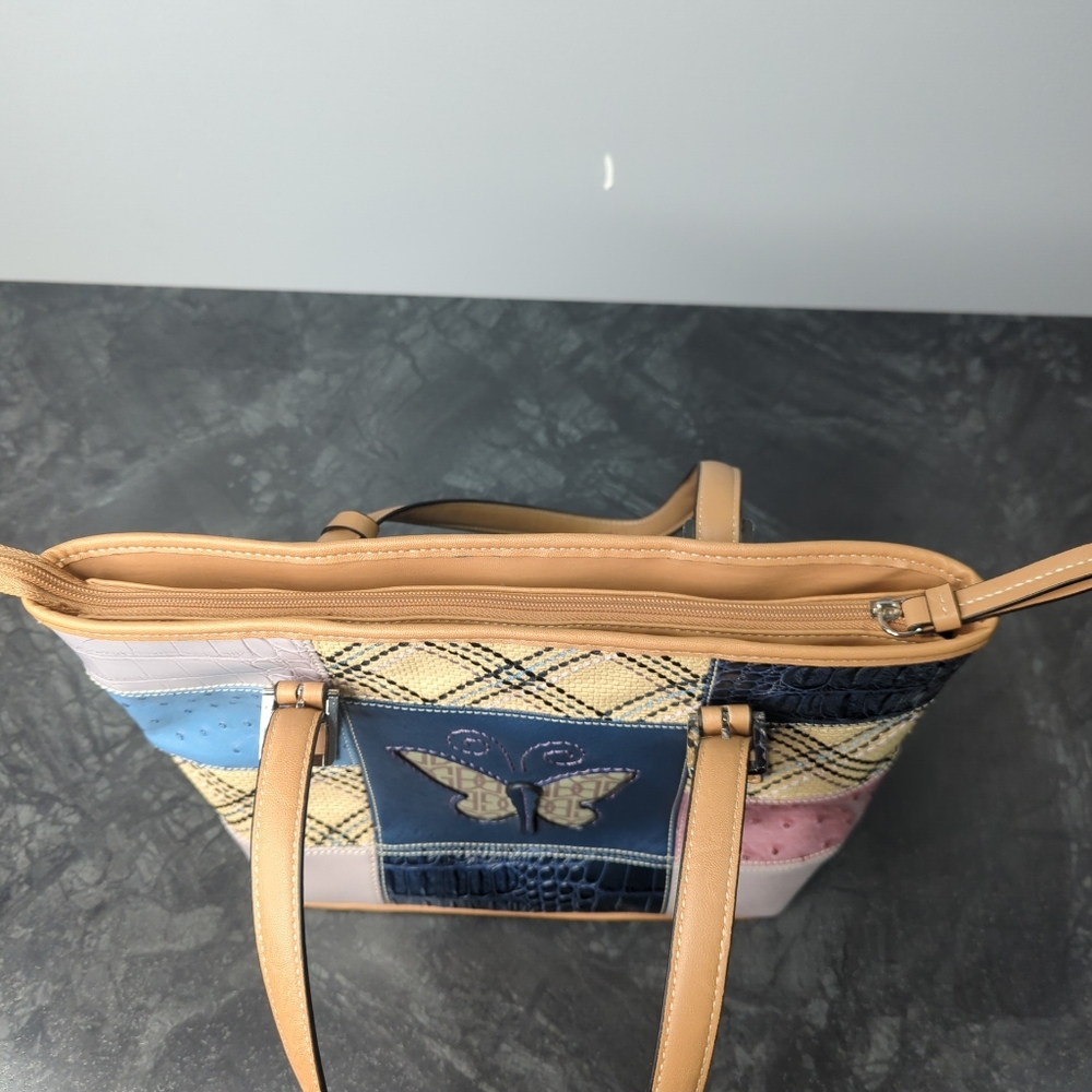 Giani Bernini Multicolor Patchwork Butterfly Purs… - image 6